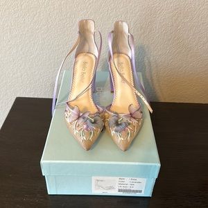 Bella Belle Eliza Lavender Block Heels